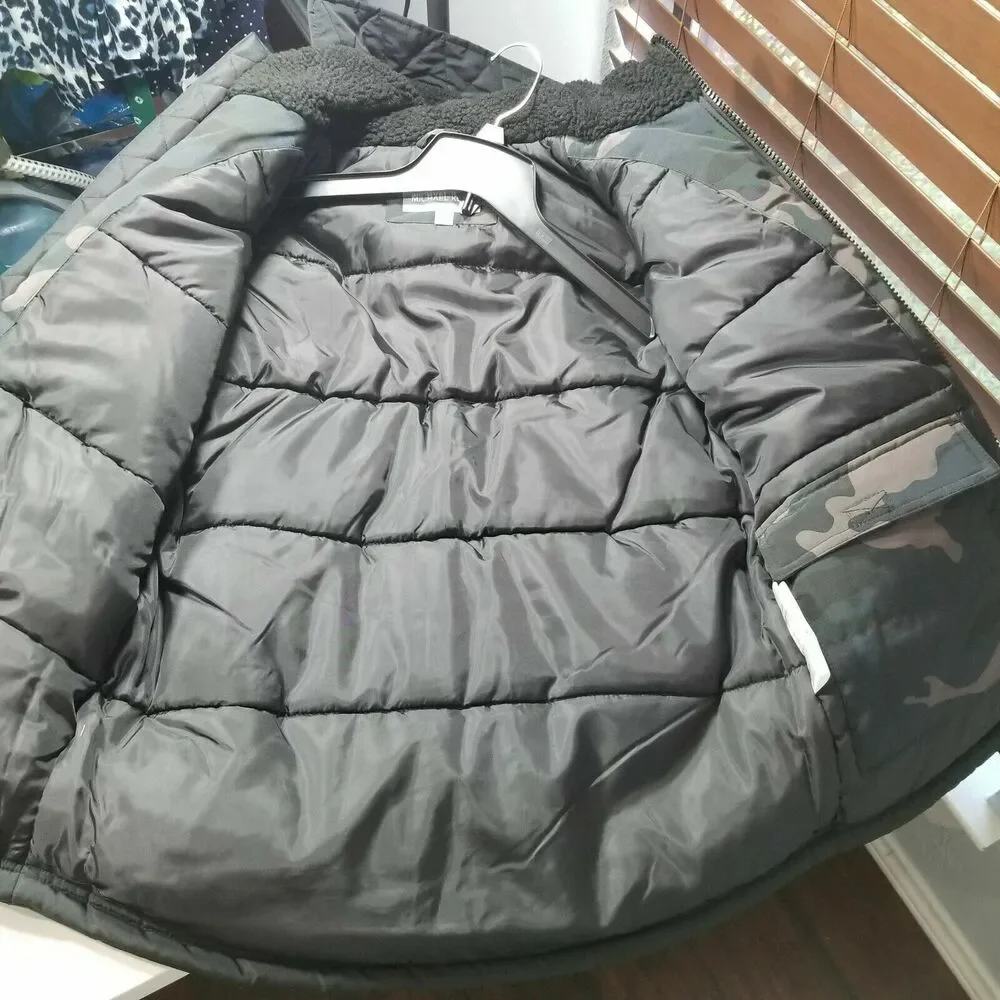 NWT Michael Kors Snorkel Hooded Jacket Puffer Snow Camouflage Boys Youth M